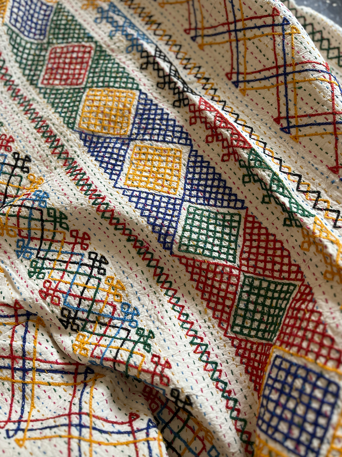 Multi Coloured Kantha Quilt - SMALL - MJS25