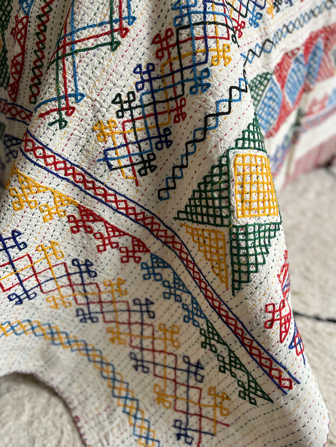 Multi Coloured Kantha Quilt - SMALL - MJS26
